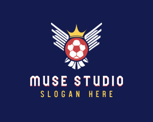 Soccer Wings Crown logo design