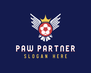 Soccer Wings Crown logo design