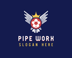 Soccer Wings Crown logo design