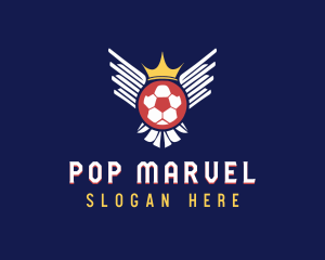 Soccer Wings Crown logo design