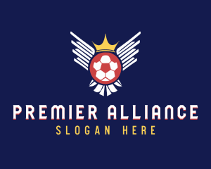 Soccer Wings Crown logo design