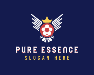 Soccer Wings Crown logo design