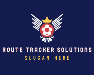 Soccer Wings Crown logo design