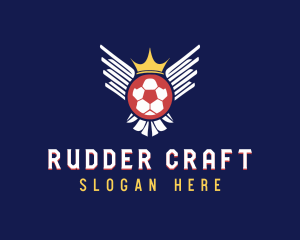 Soccer Wings Crown logo design