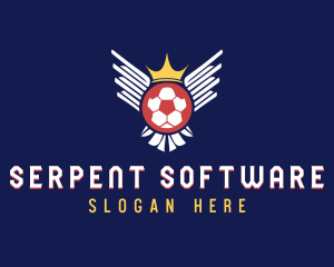 Soccer Wings Crown logo design