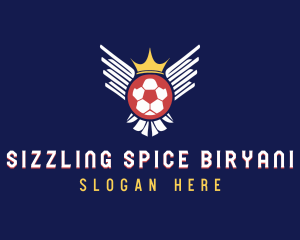 Soccer Wings Crown logo design