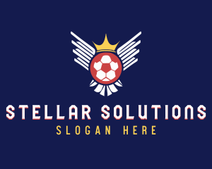 Soccer Wings Crown logo design