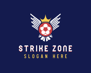 Soccer Wings Crown logo design