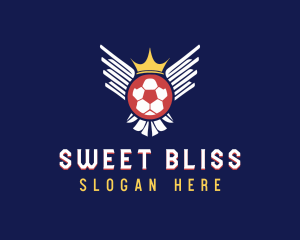 Soccer Wings Crown logo design