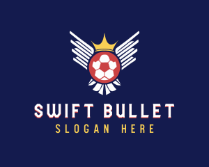 Soccer Wings Crown logo design