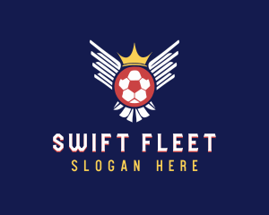 Soccer Wings Crown logo design