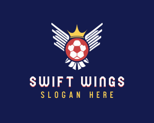 Soccer Wings Crown logo design