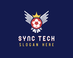 Soccer Wings Crown logo design