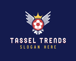 Soccer Wings Crown logo design