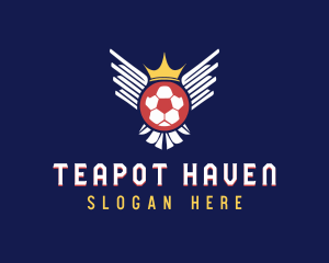 Soccer Wings Crown logo design