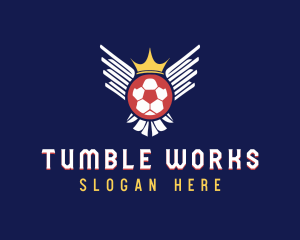 Soccer Wings Crown logo design