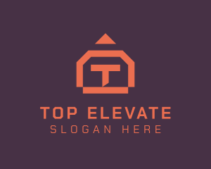 Orange House Letter T logo design