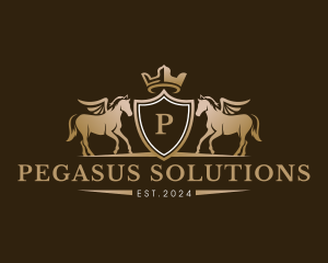 Horse Wings Pegasus logo design