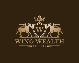 Horse Wings Pegasus logo design