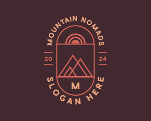 Rustic Mountain Sun Nature logo design