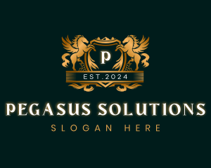 Pegasus Shield Crest logo design