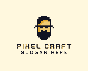 Pixel Gaming Man logo design