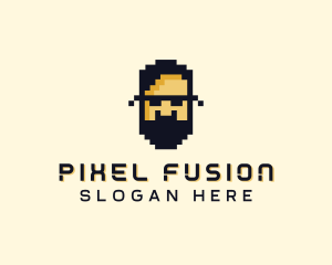 Pixel Gaming Man logo design