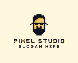 Pixel Gaming Man logo design