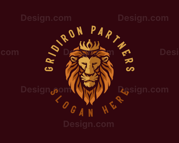 Animal lion Crown Logo