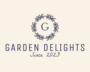 Natural Berry Wreath Garland logo design