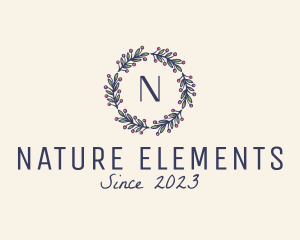 Natural Berry Wreath Garland logo design