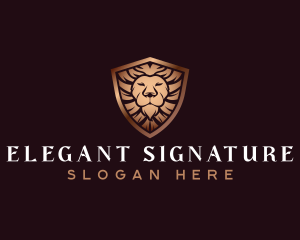 Lion Elegant Shield logo design