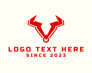 Letter V Bull Horn logo