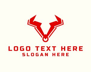 Letter V Bull Horn Logo