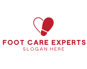 Foot Shoe Heart logo design