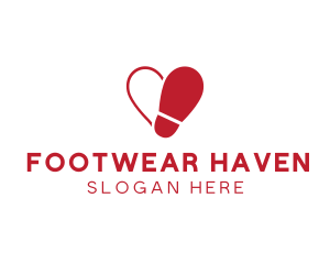 Foot Shoe Heart logo design