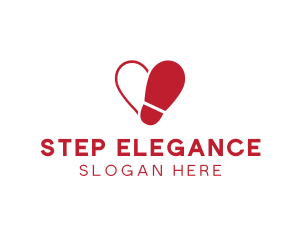 Foot Shoe Heart logo design