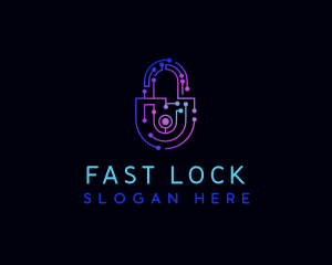 Security Padlock Technology logo design