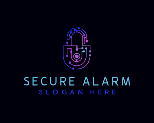 Security Padlock Technology logo design