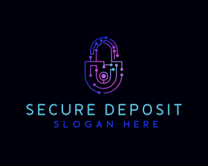 Security Padlock Technology logo design