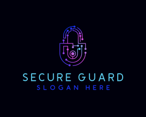 Security Padlock Technology logo design