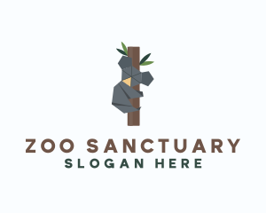 Koala Zoo Origami logo design