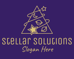 Triangle Planet Stars  logo design