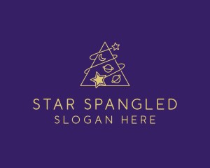 Triangle Planet Stars  logo design