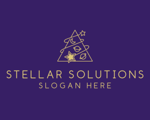 Triangle Planet Stars  logo design