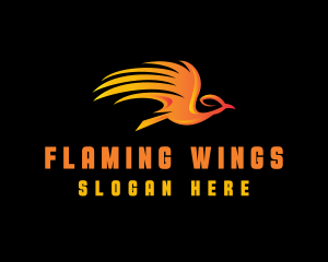 Flying Phoenix Bird logo design