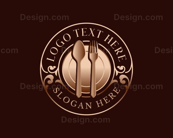 Spoon Fork Plate Dining Logo