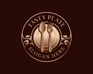 Spoon Fork Plate Dining logo design