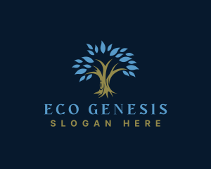 Eco Wellness Tree logo design