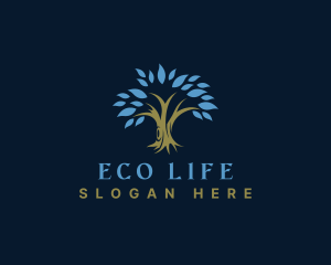 Eco Wellness Tree logo design